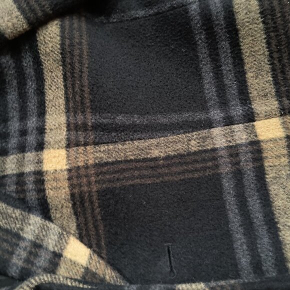 Express Black and Tan Plaid Wool Blend Trench Coat - Small - Excellent Condition - Picture 3 of 4